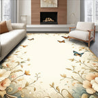 Whimsical Butterflies Floral Swirls Rug