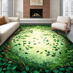 Enchanted Forest Leaf Pattern Design Rug