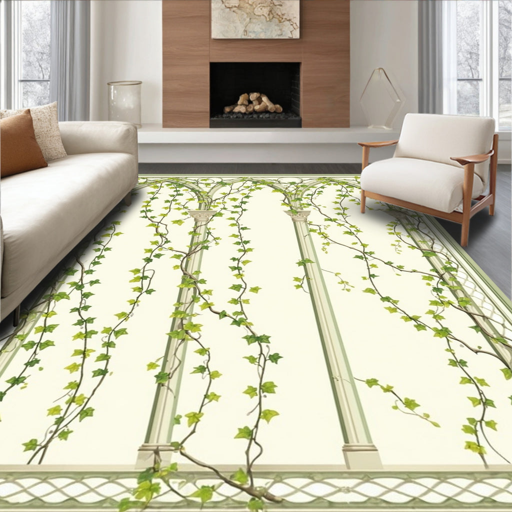 Arched Garden Ivy Vine Design Rug