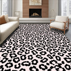 Black Leopard Print Design Rug