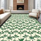 Green Leafy Branch Pattern Design Rug