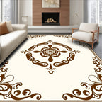 Ornate Corner Floral Scrollwork Rug