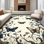 Floral Butterfly Vine Pattern Design Rug