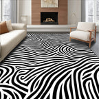 Abstract Flowing Wavy Lines Design Rug