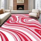 Crimson And Pink Swirl Pattern Rug