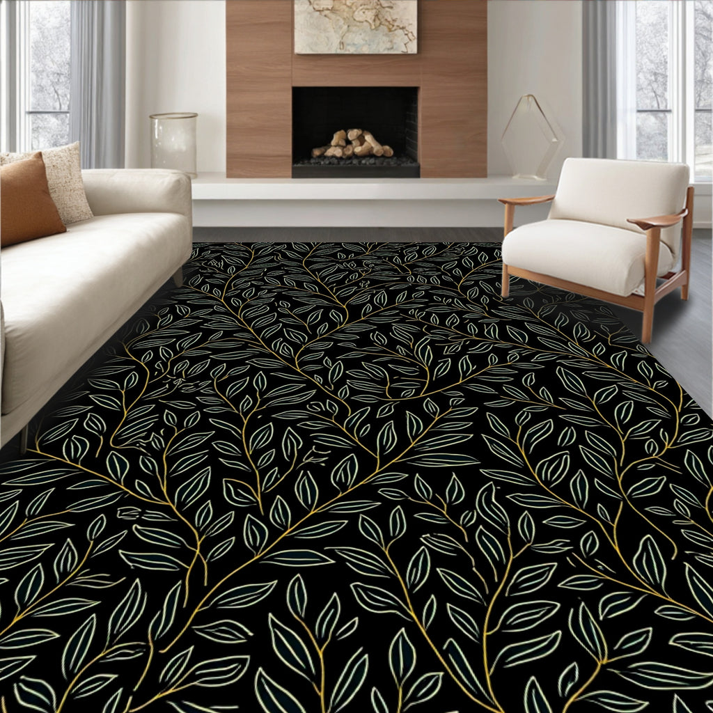 Vintage Botanical Vine Pattern Rug