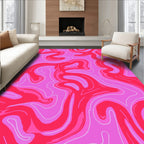 Pink And Red Swirl Pattern Rug