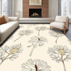 Delicate Floral Line Art Design Rug