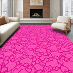 Vibrant Pink Abstract Organic Pattern Rug