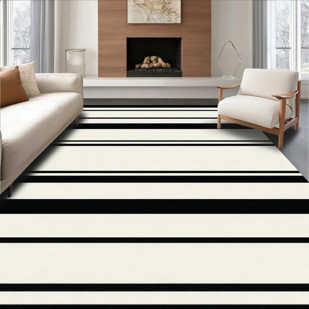 Classic Horizontal Stripe Pattern Design Rug