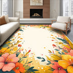 Vibrant Tropical Floral Pattern Rug