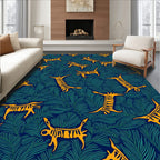 Abstract Tiger Leaf Print Rug