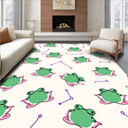 Cute Frog Pattern Pillow Design Rug