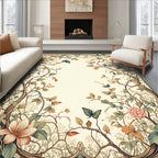 Arboreal Whimsical Floral Butterfly Design Rug