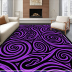 Vibrant Purple Swirl Abstract Design Rug