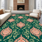 Art Deco Inspired Floral Patterned Rug