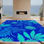 Tropical Leaf Pattern Vibrant Design Rug
