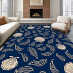 Coastal Shell Leaf Pattern Rug