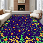 Vibrant Floral Swirls Design Rug