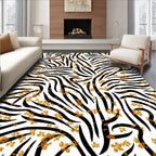 Abstract Zebra Floral Pattern Design Rug