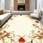 Floral Vine With Red Flowers Rug