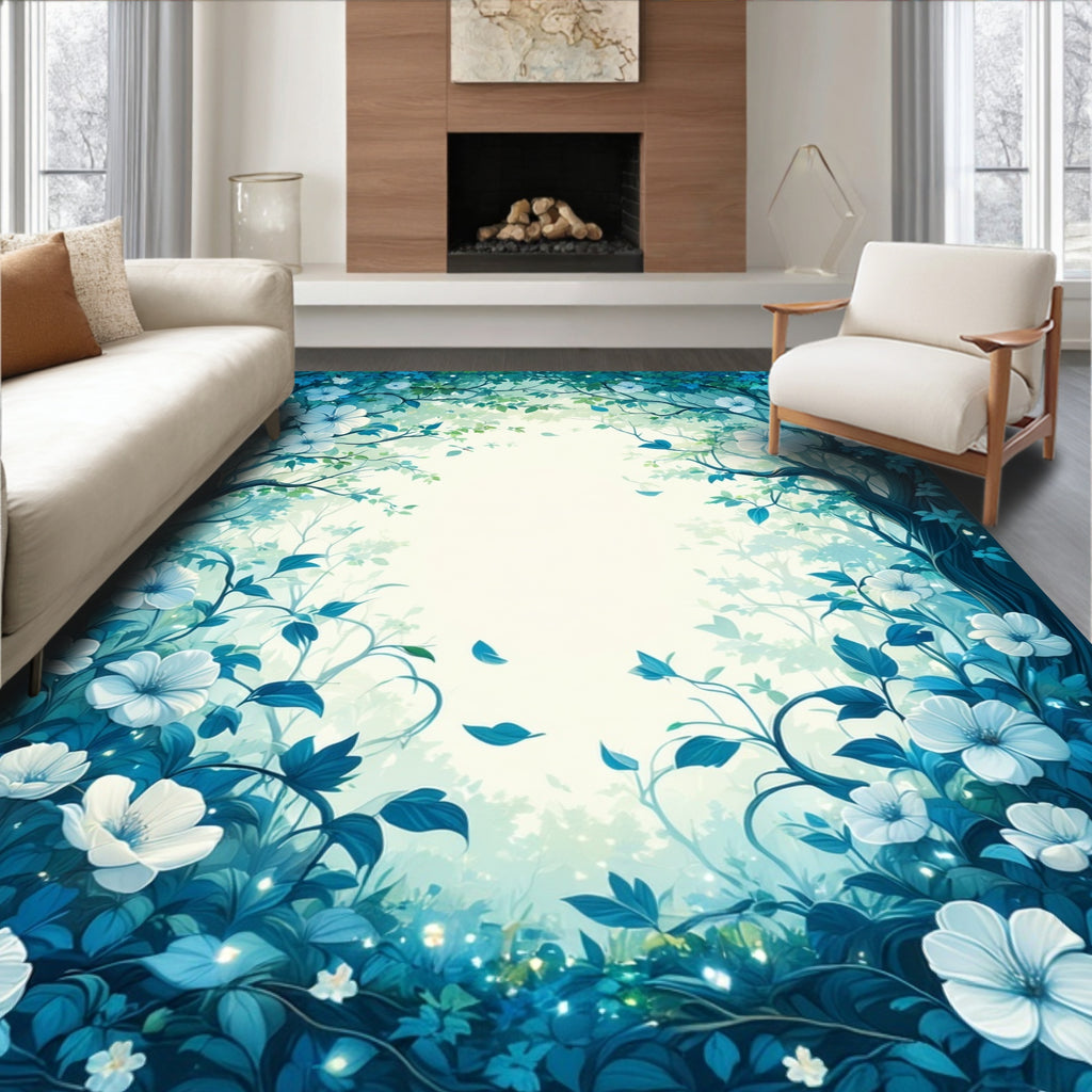 Enchanted Forest Floral Nature Rug