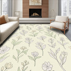 Delicate Floral Outline Pattern Rug