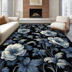 Elaborate Floral Print Design Rug