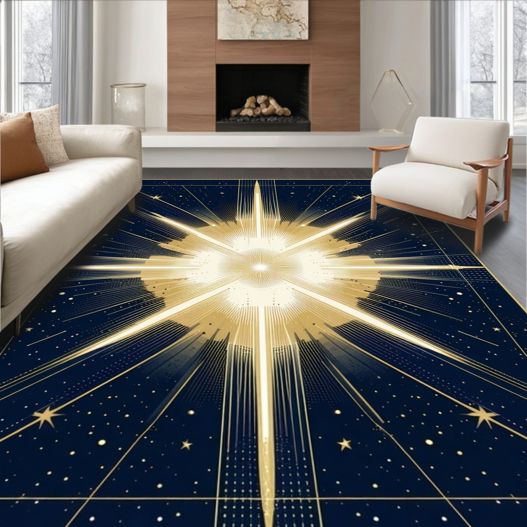 Starburst Cosmic Pattern Rug