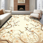 Elegant Floral Branches With Birds Design Rug