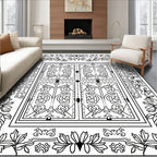 Ornate Floral Doorway Garden Rectangle Rug