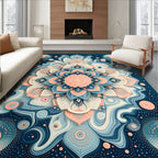 Intricate Mandala Floral Swirls Design Rug