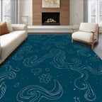 Whimsical Swirls and Stars Pattern Rug