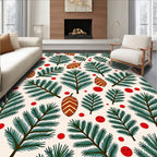 Rustic Pine Sprigs and Berries Rug