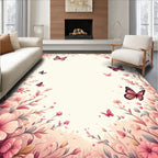 Floral Butterfly Meadow Design Rug