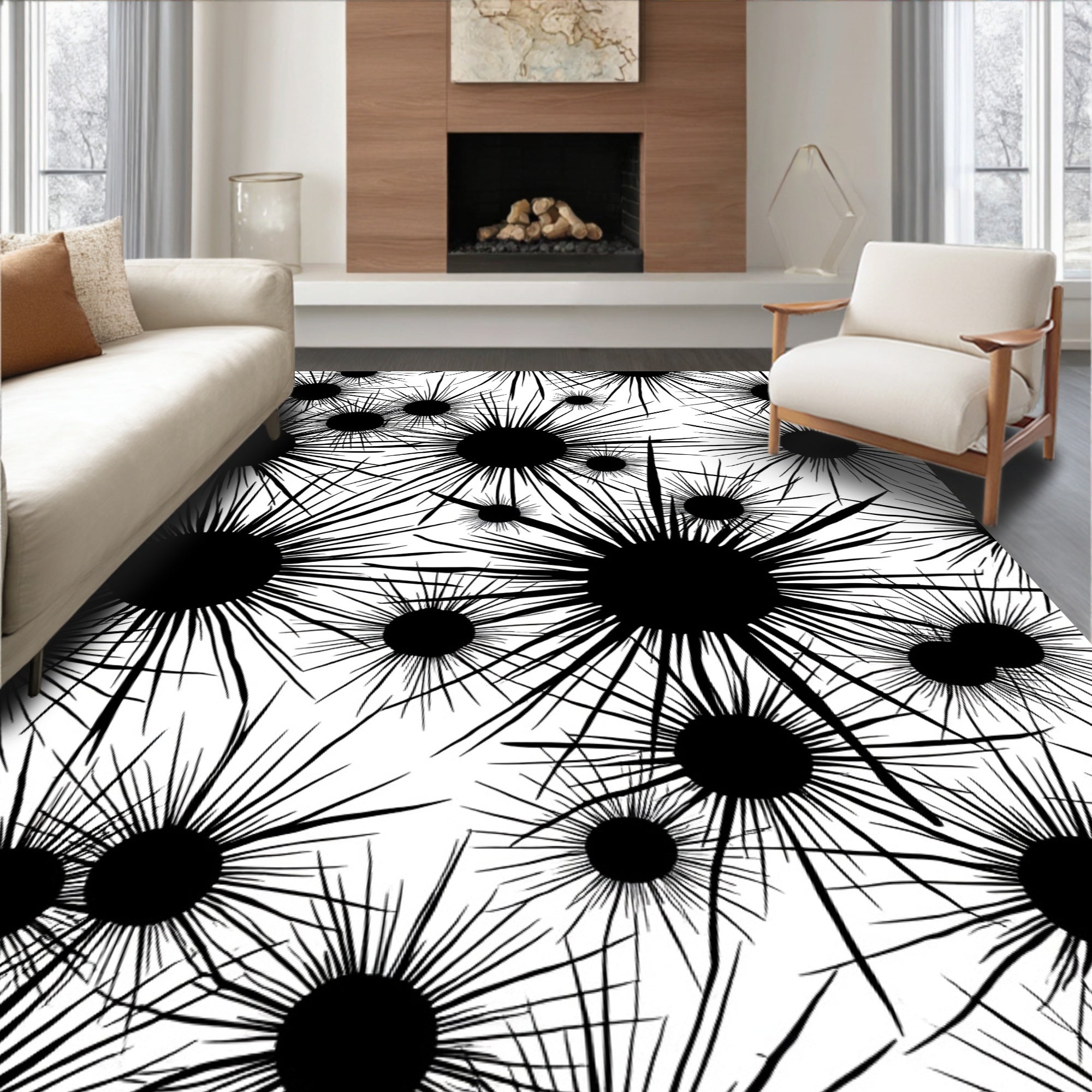 Abstract Radial Burst Pattern Rug
