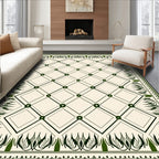 Emerald Diamond Lattice Border Rug