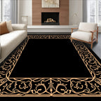 Ornate Floral and Animal Border Design Rug