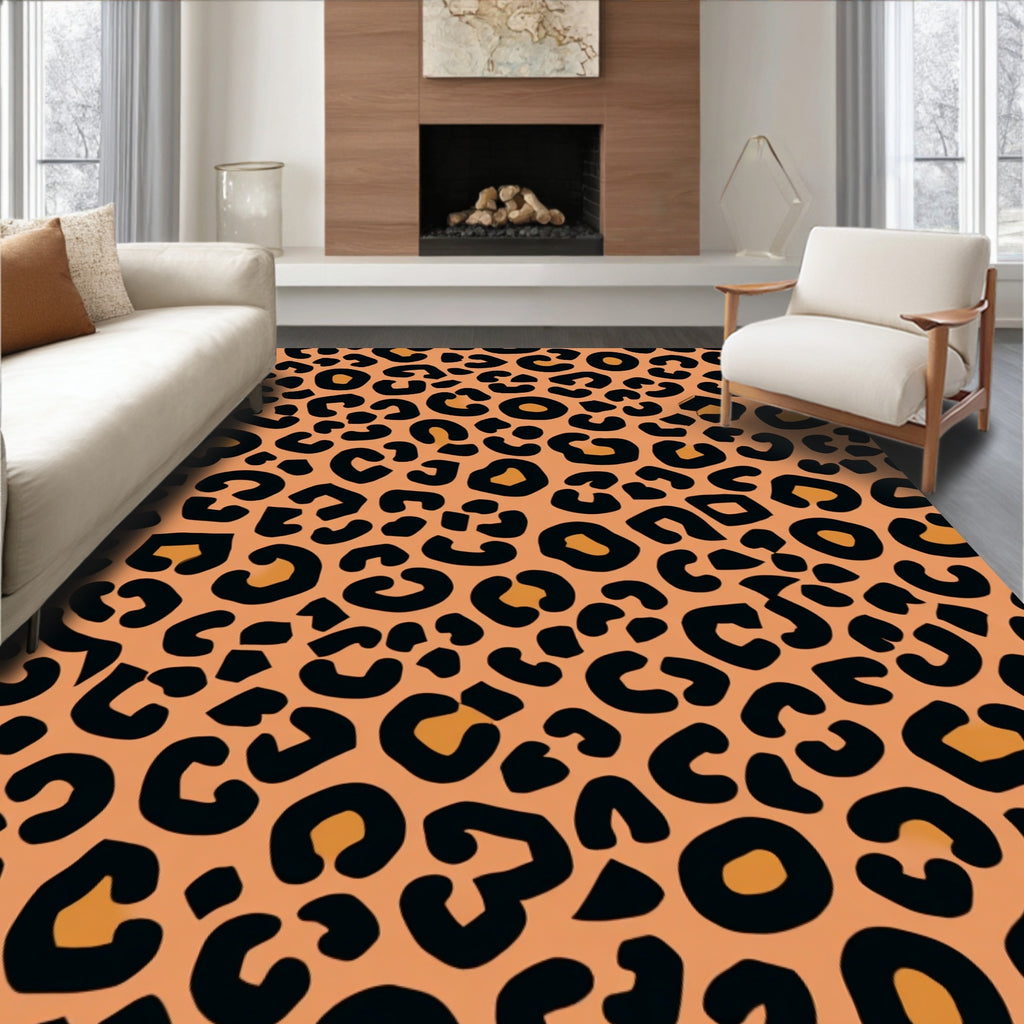 Bold Leopard Print Pattern Rug