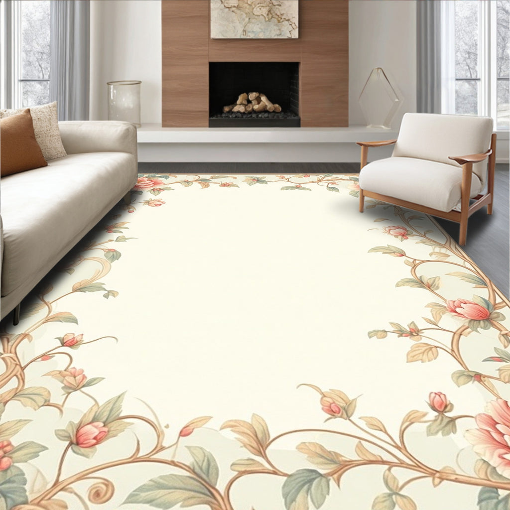 Vintage Floral Vine Design Rug