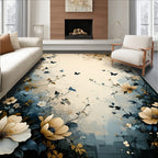 Ethereal Floral Butterfly Garden Design Rug