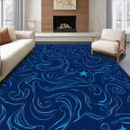 Abstract Swirls Stars Pattern Rug