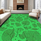 Tropical Leaf Line Art Design Rug