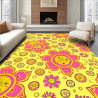 Psychedelic Floral Pattern Rug