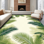 Tropical Palm Leaf Pattern Rug