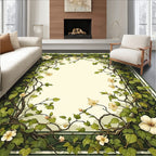 Earthy Vine Floral Art Nouveau Rug