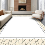 Geometric Tonal Stripe Border Design Rug