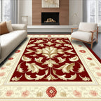 Ornate Floral Medallion Red Rug