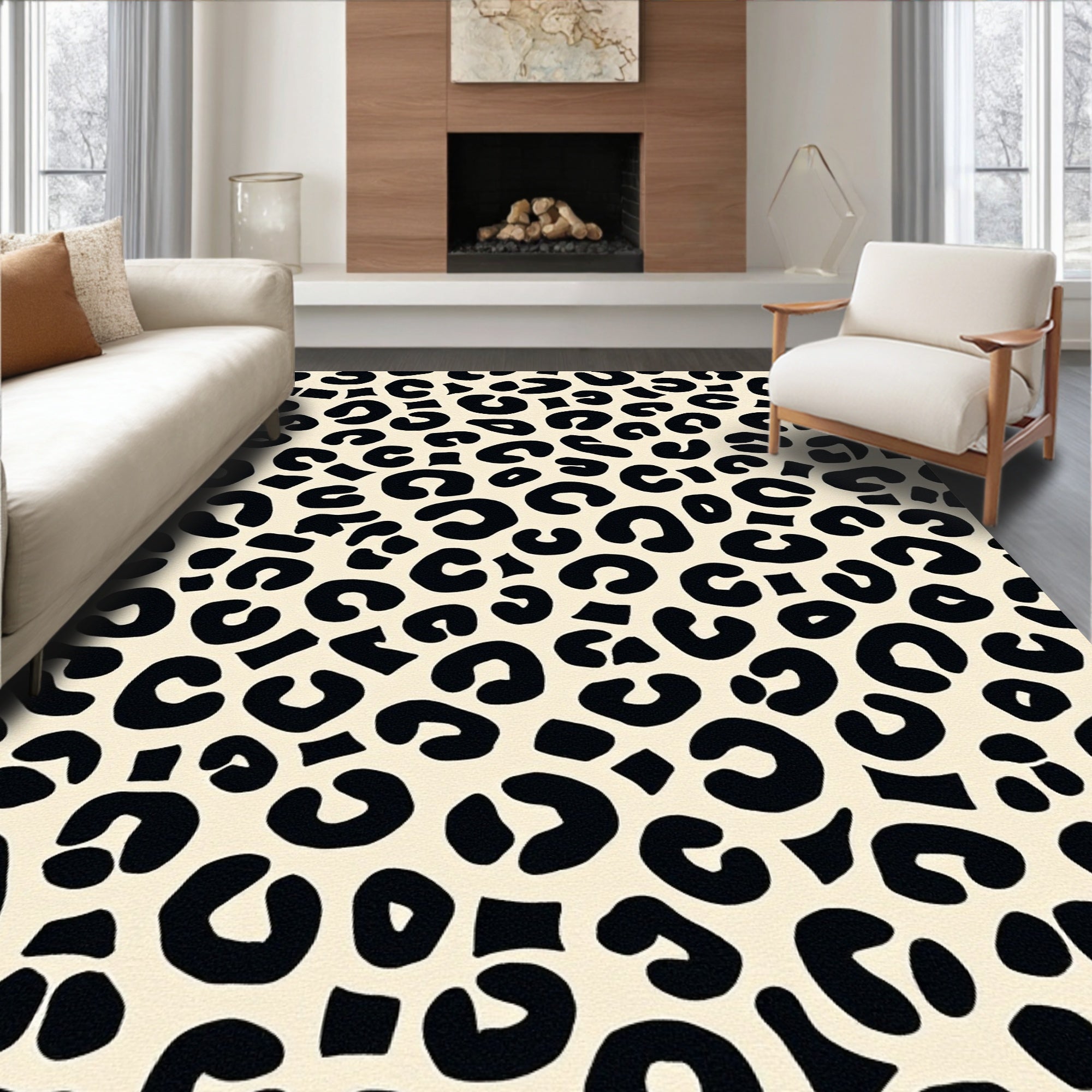 Classic Leopard Spots Pattern Rug