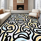 Abstract Swirls Triangles Pattern Rug